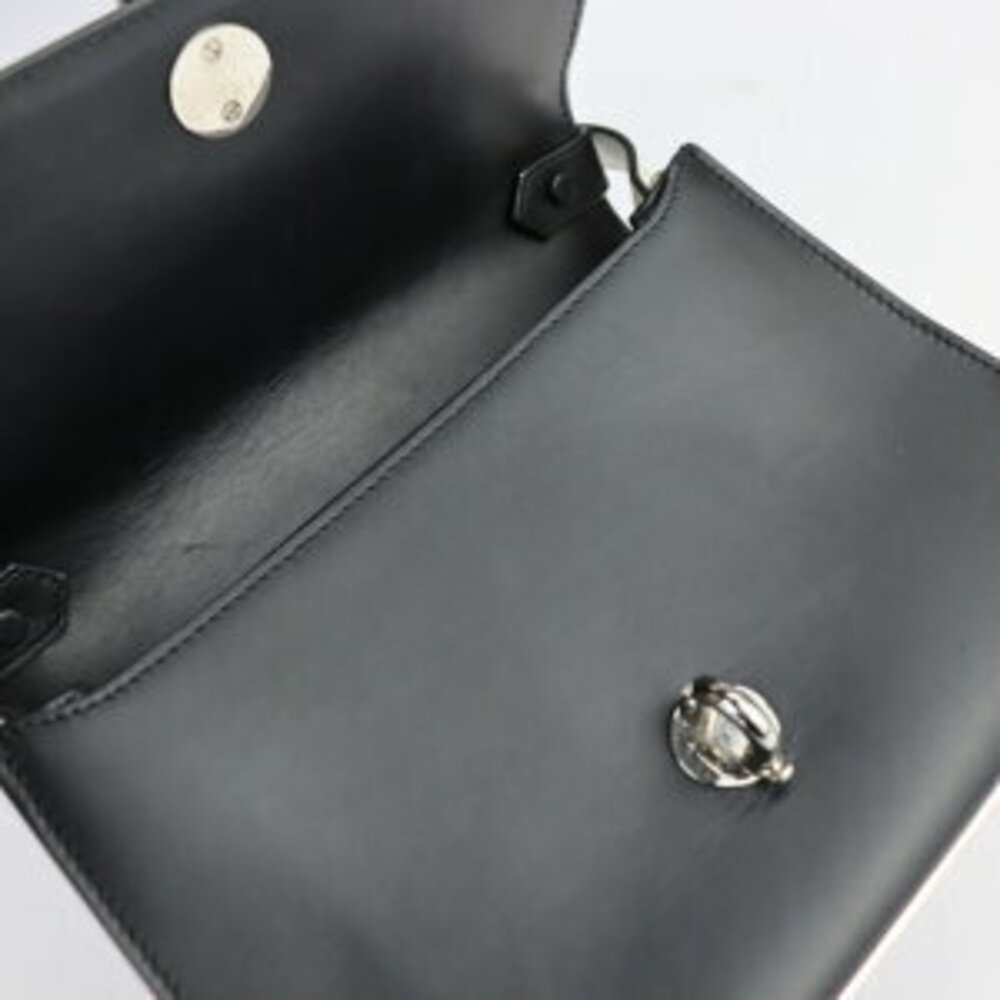 Balenciaga Maillon Handbag Trapeze Black Calfskin Bag Leather Shoulder White - Picture 7 of 9
